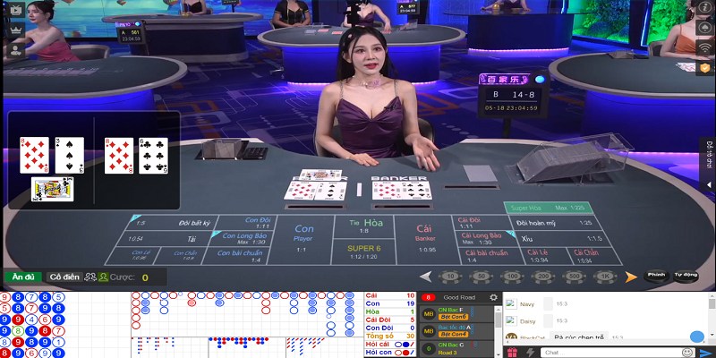 Bàn chơi Baccarat tại casino live